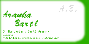 aranka bartl business card